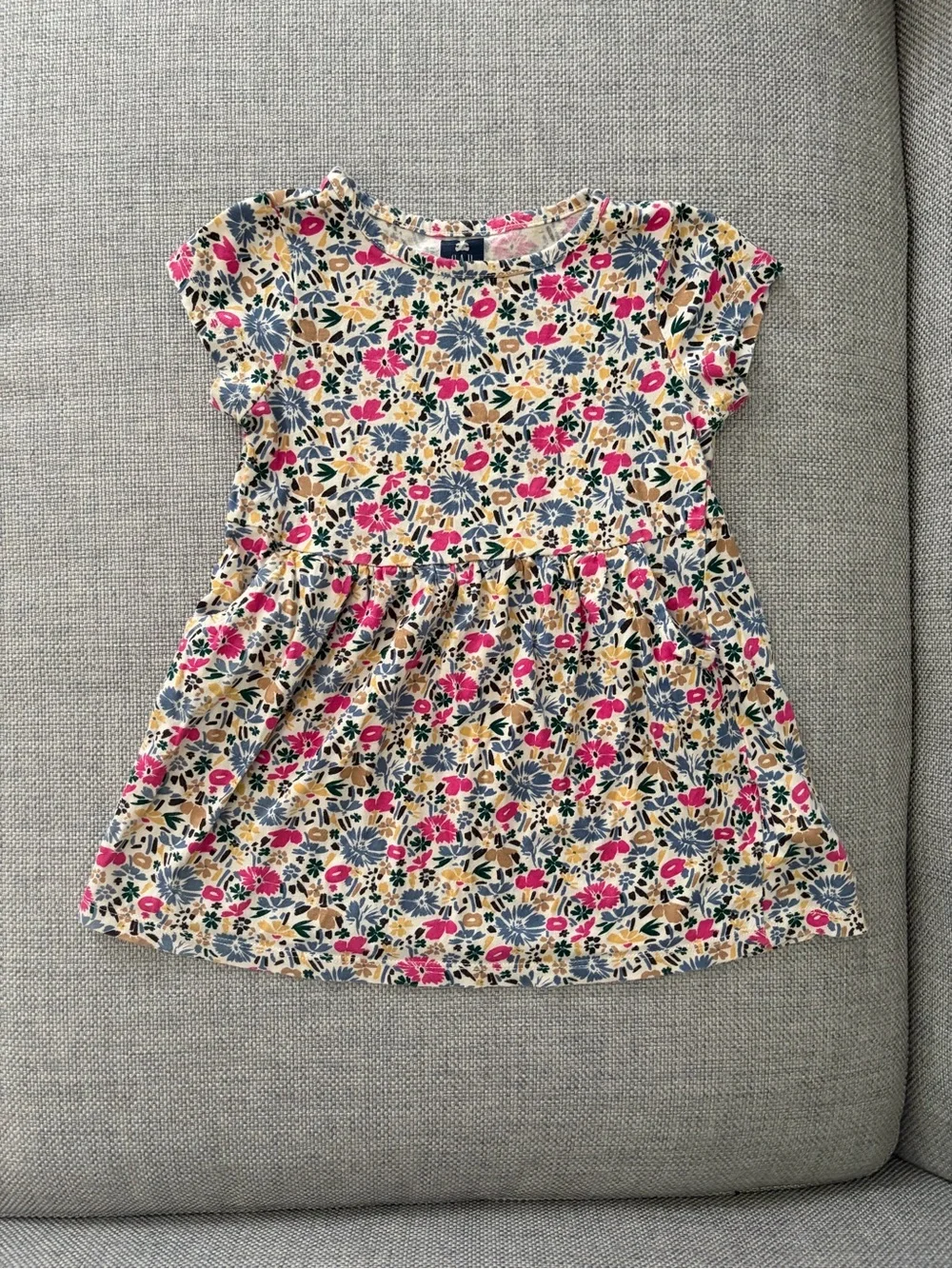 Gap Pink and Blue Floral Cotton Dress, 3T